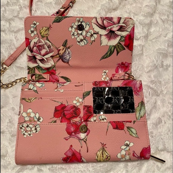 Betsey Johnson Pink Floral Crossbody with Chain - Picture 6 of 16